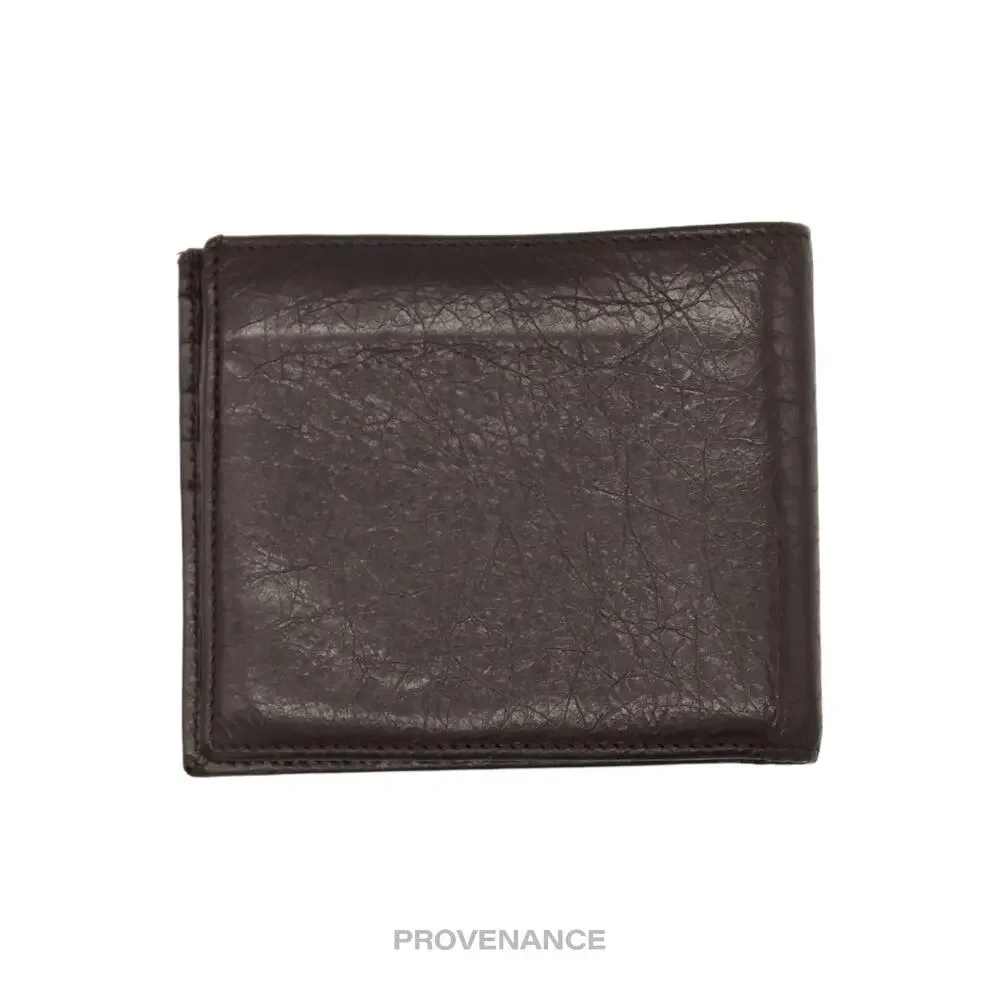 🔴 Balenciaga Screw Stud Bifold Wallet - Chocolate Leather